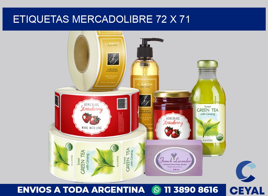 etiquetas mercadolibre 72 x 71