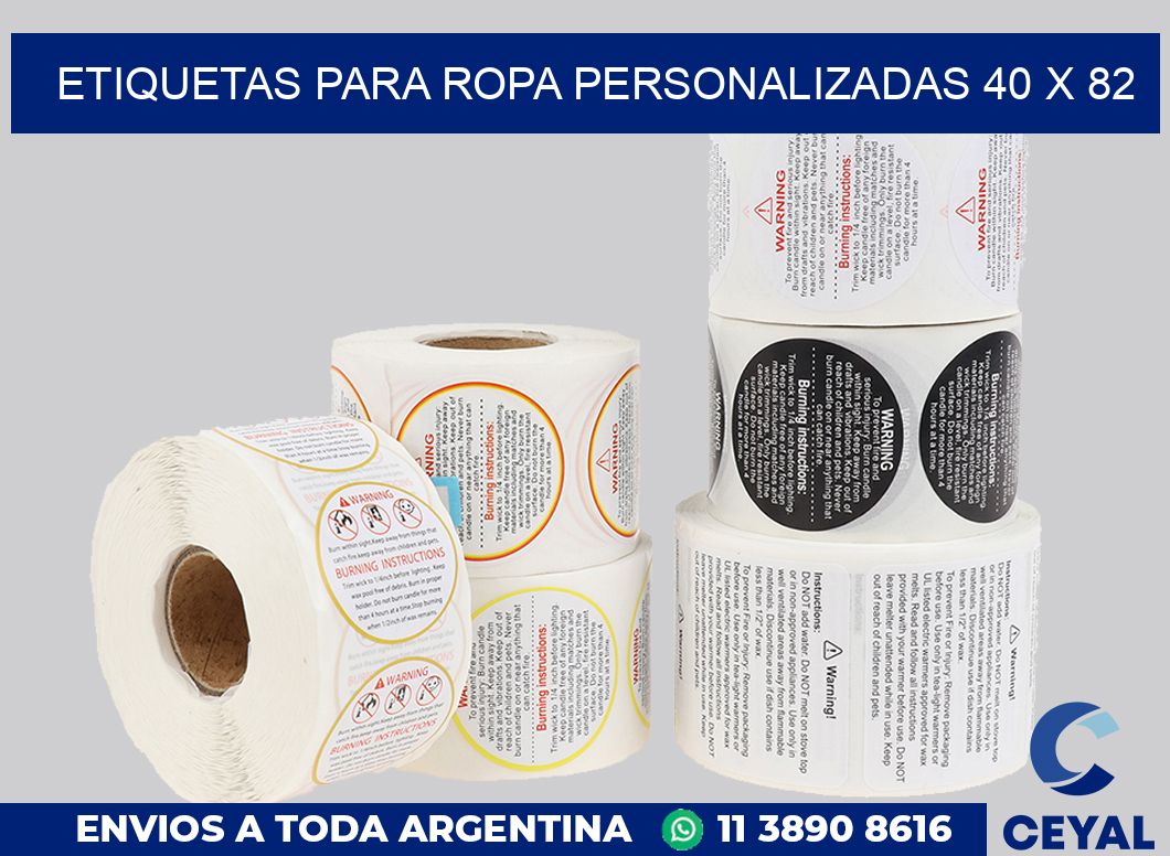 etiquetas para ropa personalizadas 40 x 82