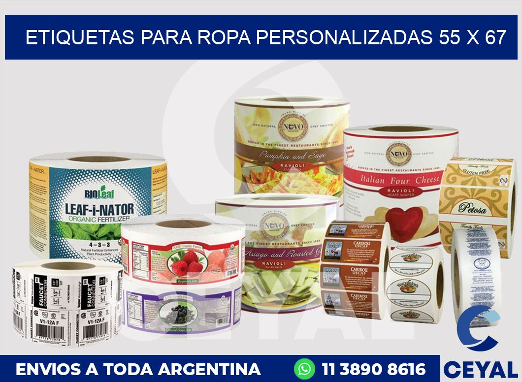 etiquetas para ropa personalizadas 55 x 67