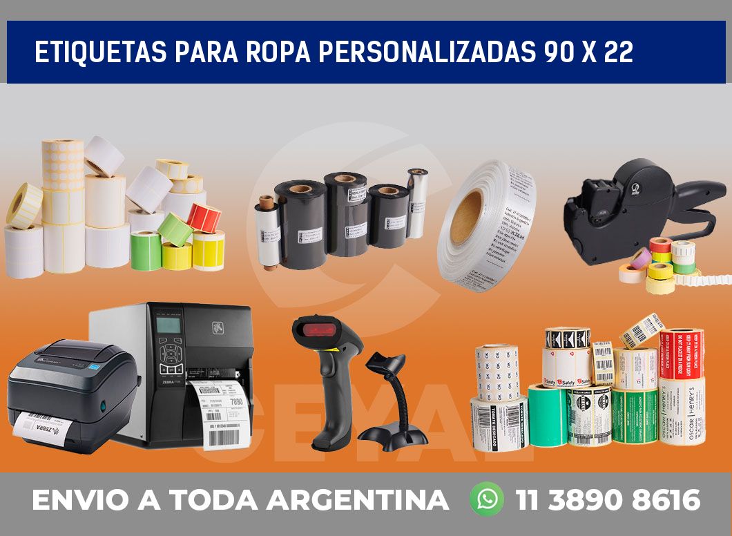 etiquetas para ropa personalizadas 90 x 22