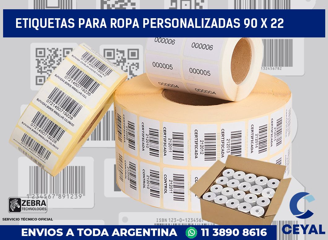 etiquetas para ropa personalizadas 90 x 22