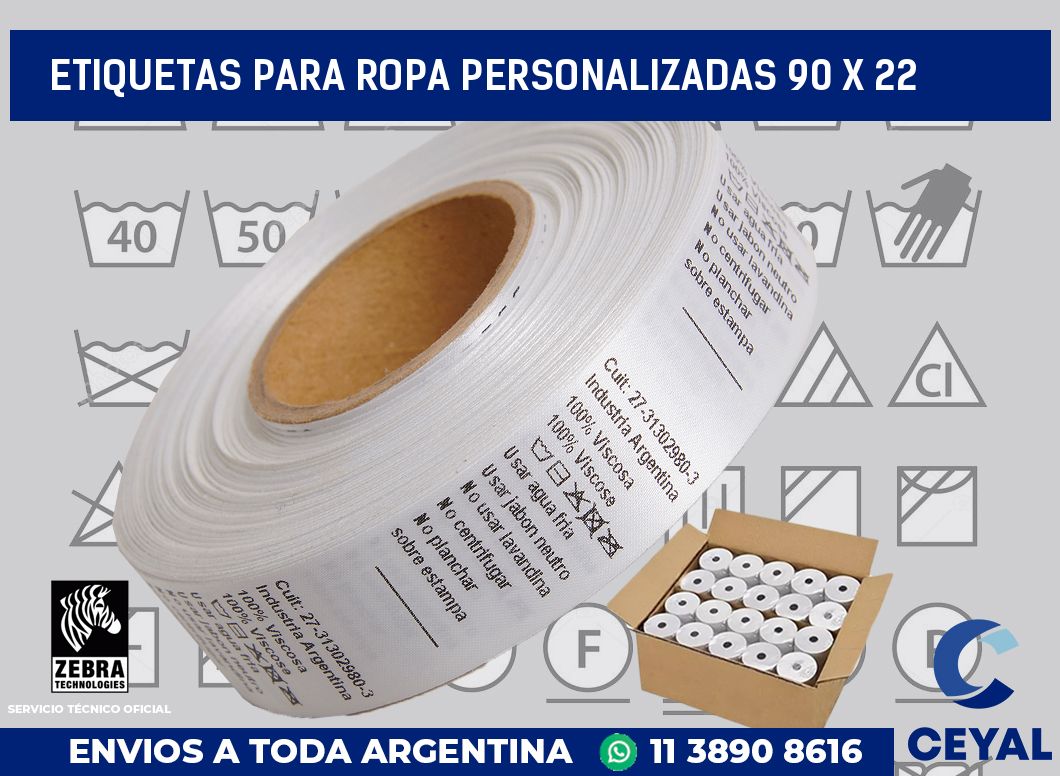 etiquetas para ropa personalizadas 90 x 22