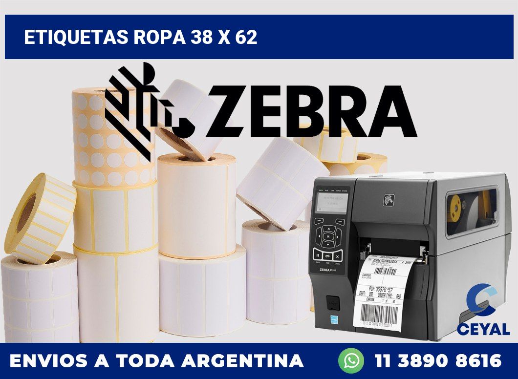 etiquetas ropa 38 x 62