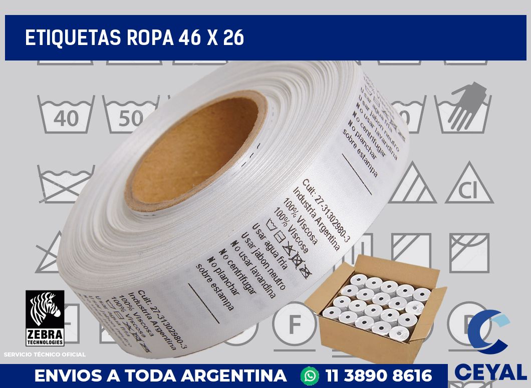 etiquetas ropa 46 x 26