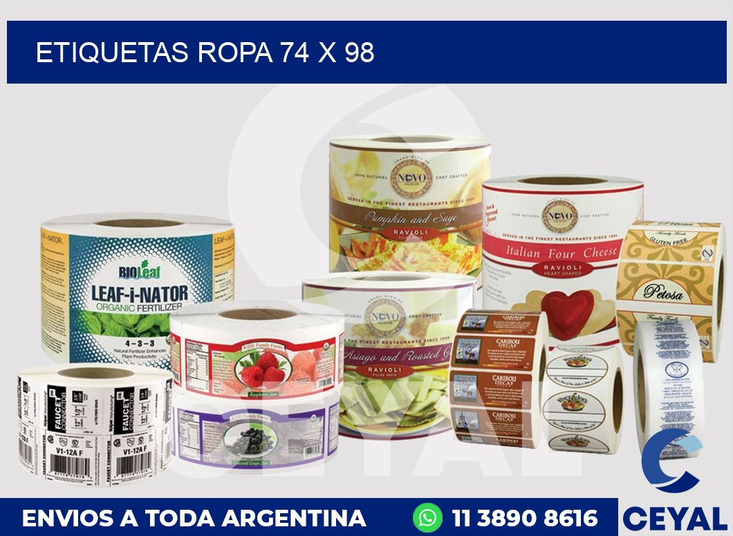 etiquetas ropa 74 x 98