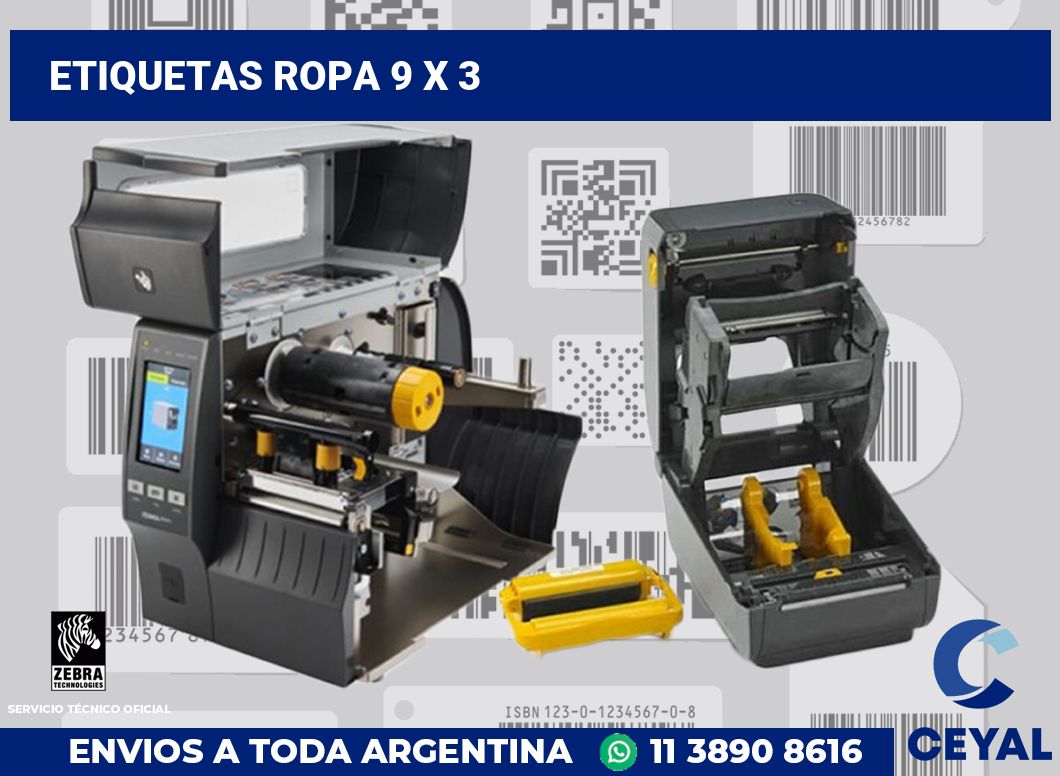 etiquetas ropa 9 x 3