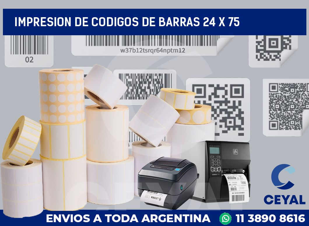 impresion de codigos de barras 24 x 75