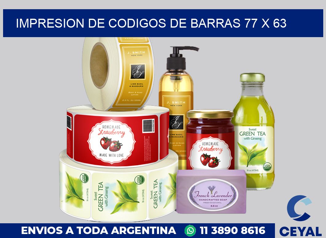 impresion de codigos de barras 77 x 63