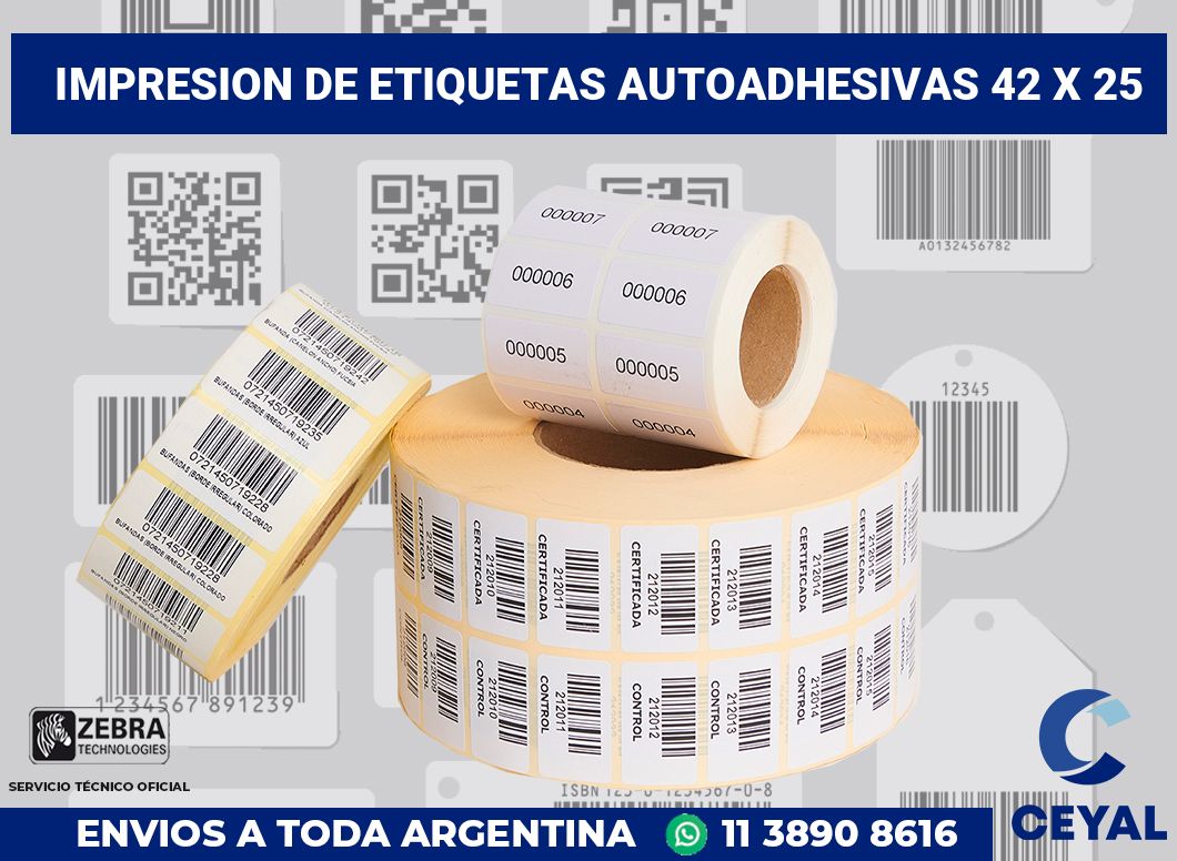 impresion de etiquetas autoadhesivas 42 x 25