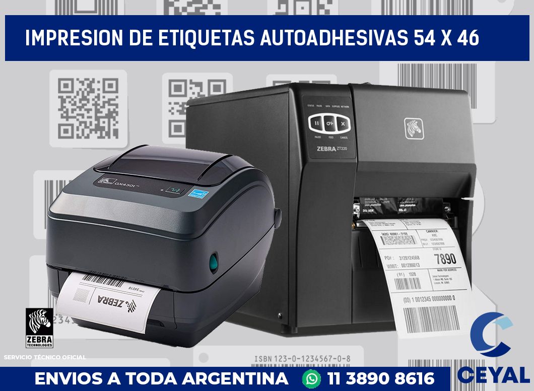 impresion de etiquetas autoadhesivas 54 x 46
