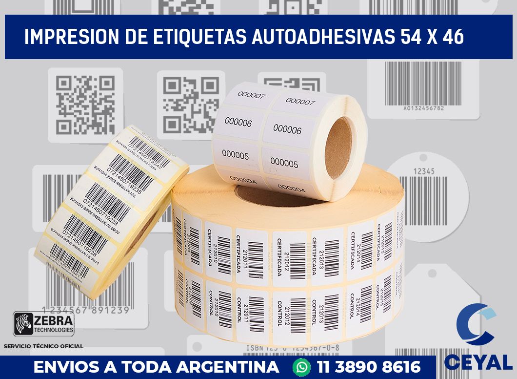 impresion de etiquetas autoadhesivas 54 x 46
