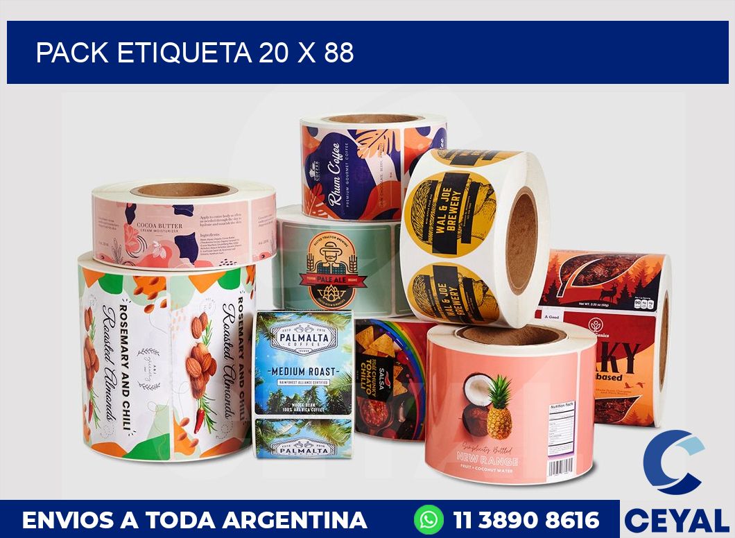 pack etiqueta 20 x 88