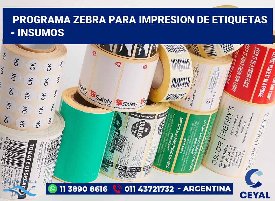 programa zebra para impresion de etiquetas - Insumos