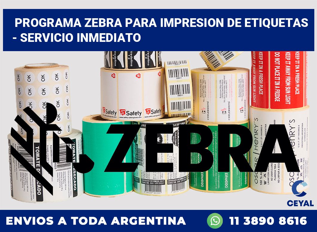 programa zebra para impresion de etiquetas  – Servicio inmediato