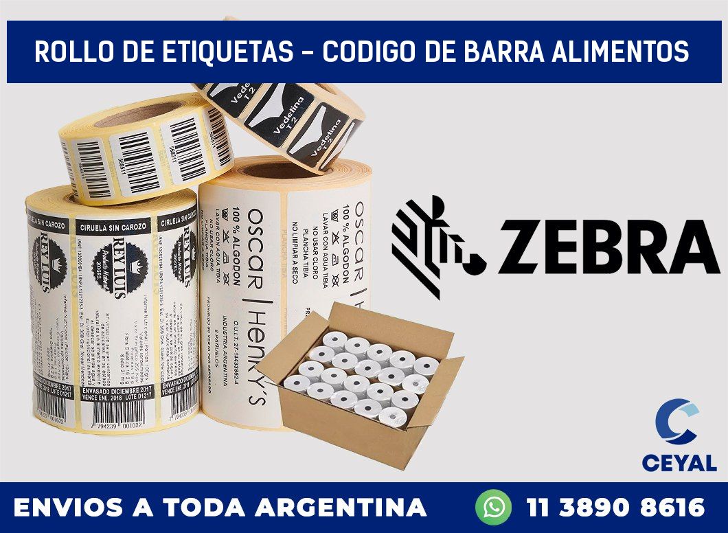 rollo de etiquetas - codigo de barra alimentos