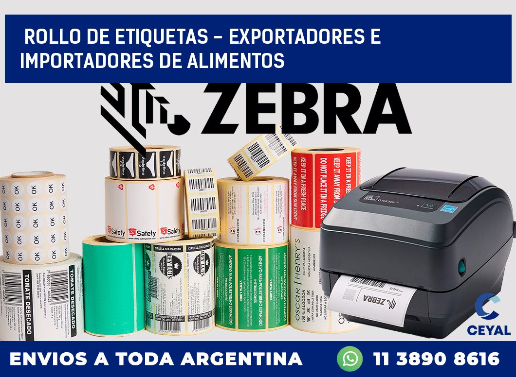 rollo de etiquetas - exportadores e importadores de alimentos