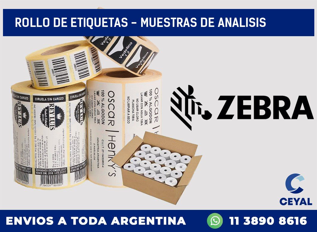 rollo de etiquetas - muestras de analisis