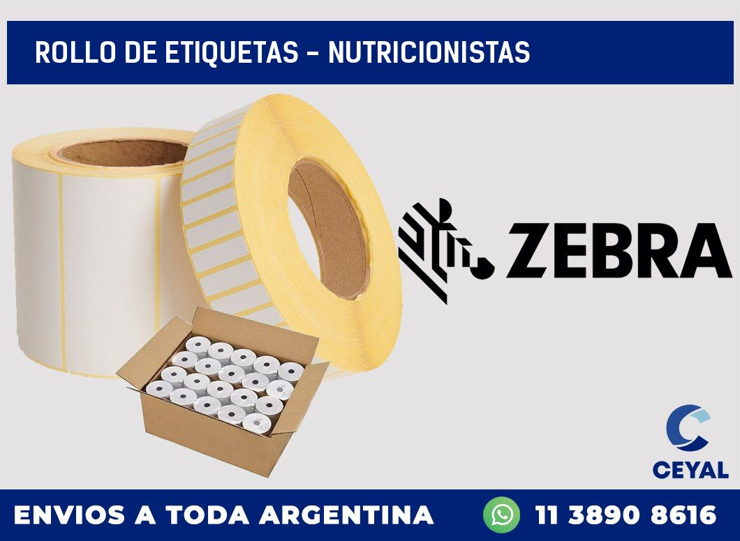rollo de etiquetas - nutricionistas