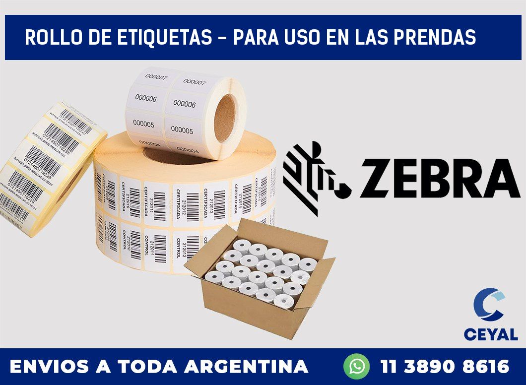 rollo de etiquetas - para uso en las prendas