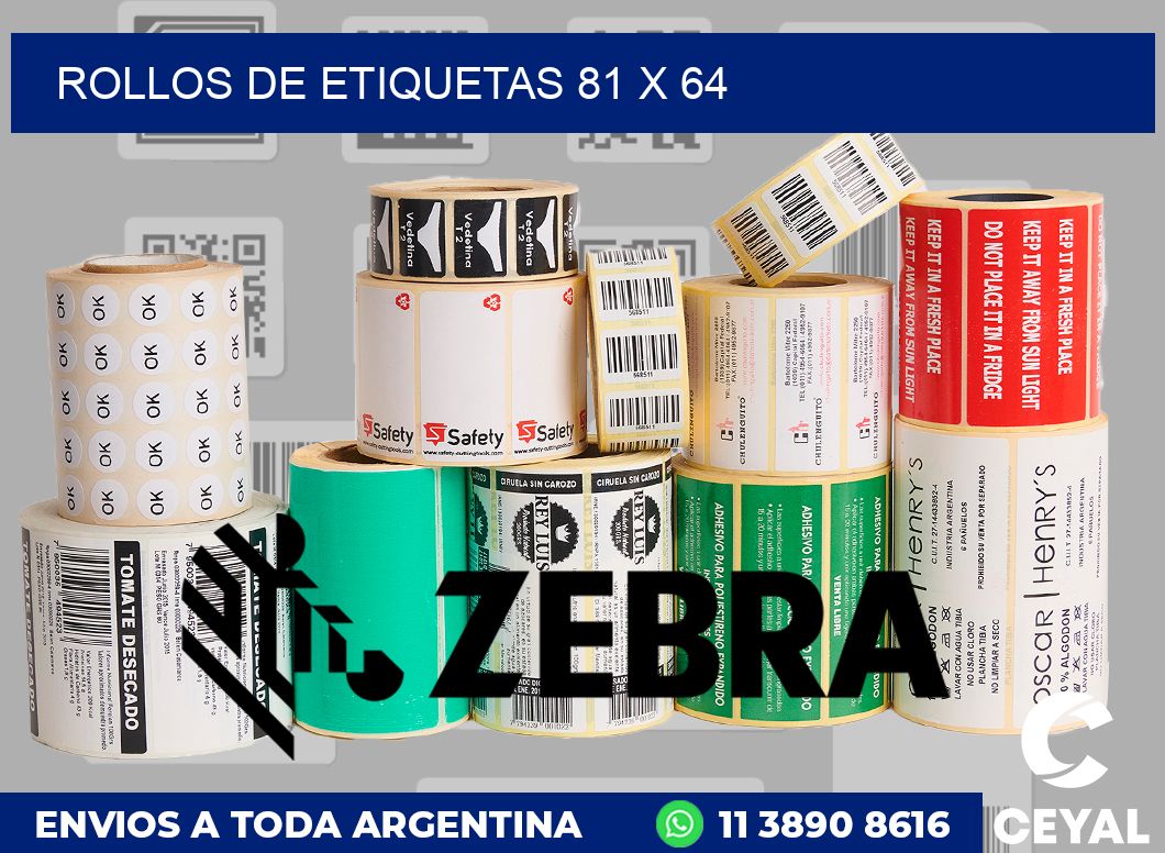 rollos de etiquetas 81 x 64