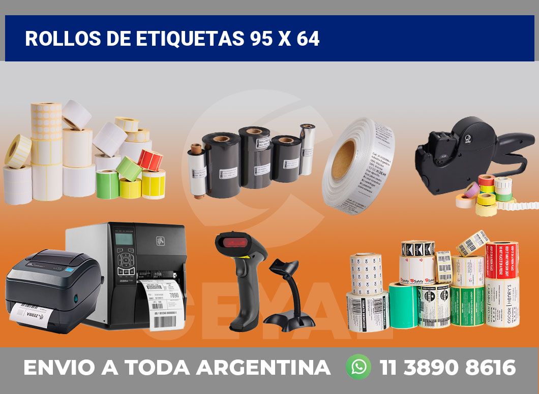 rollos de etiquetas 95 x 64