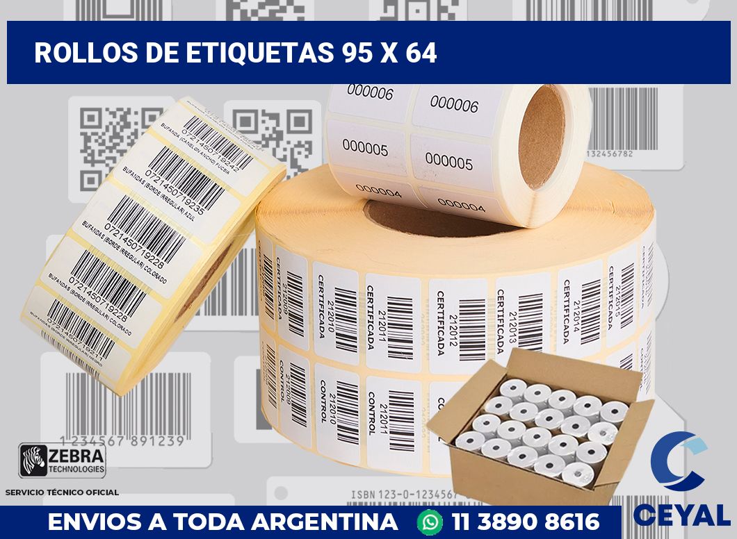 rollos de etiquetas 95 x 64