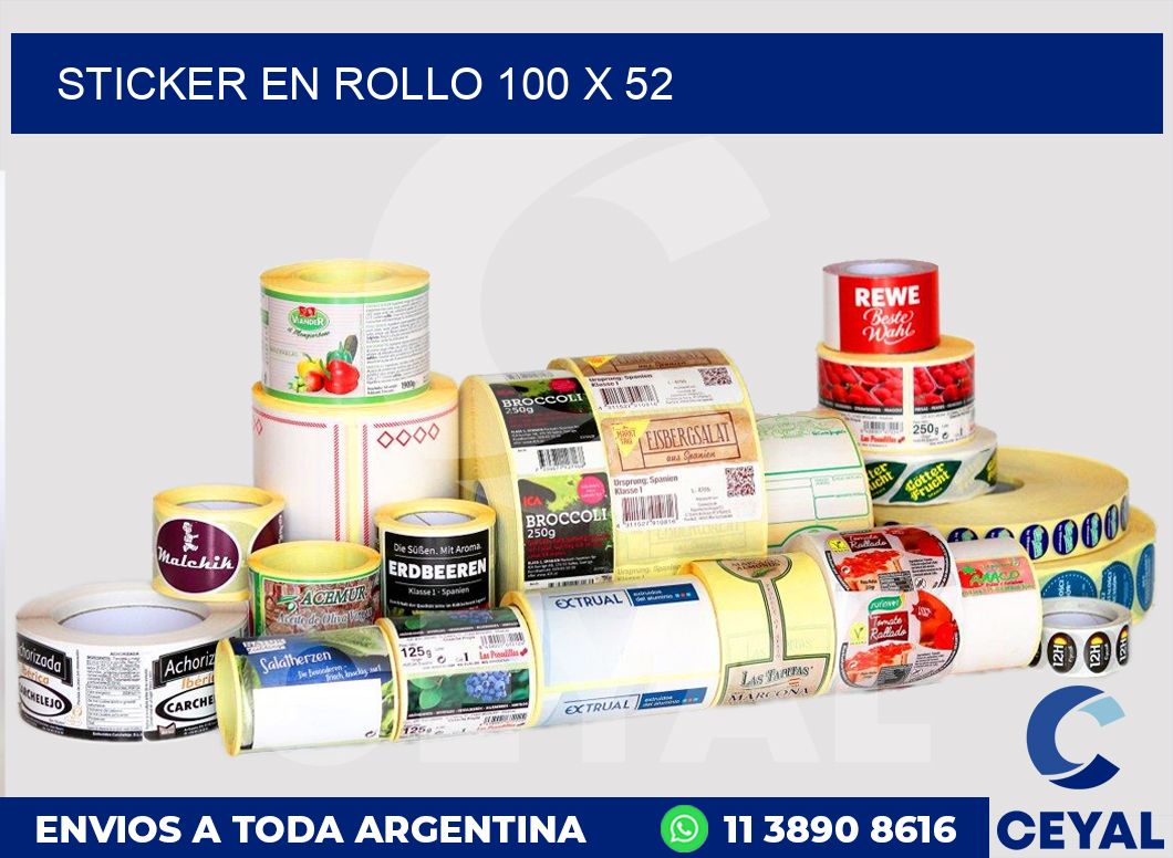 sticker en rollo 100 x 52