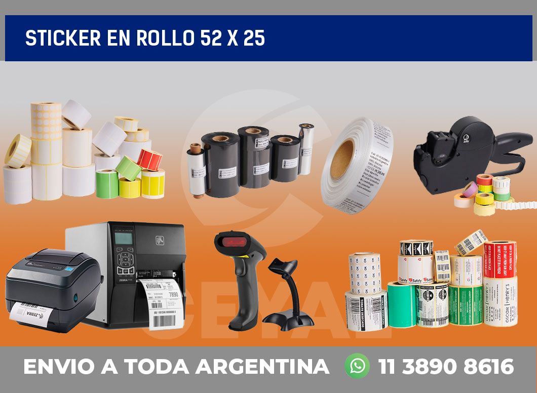 sticker en rollo 52 x 25