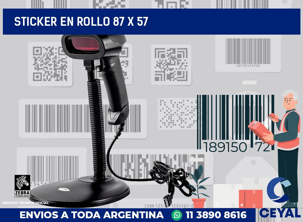 sticker en rollo 87 x 57