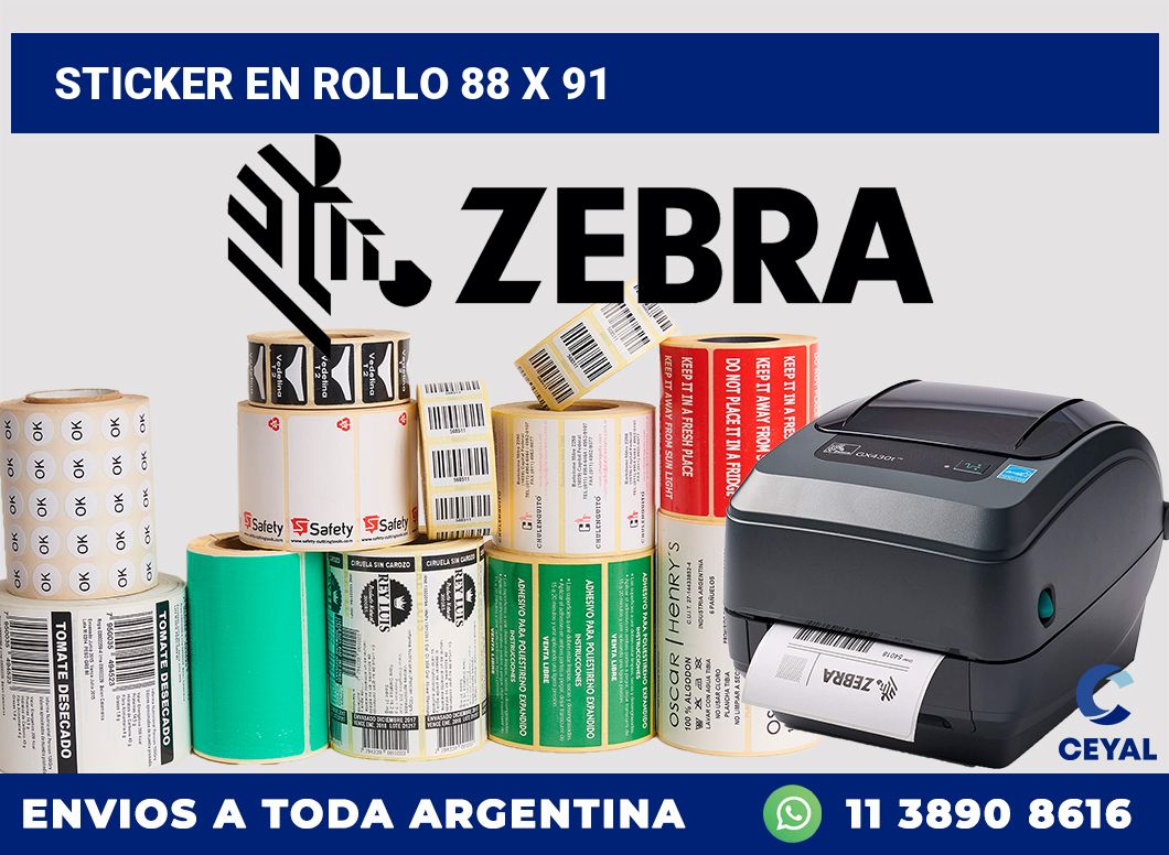 sticker en rollo 88 x 91