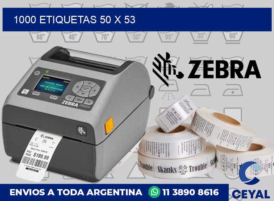 1000 etiquetas 50 x 53