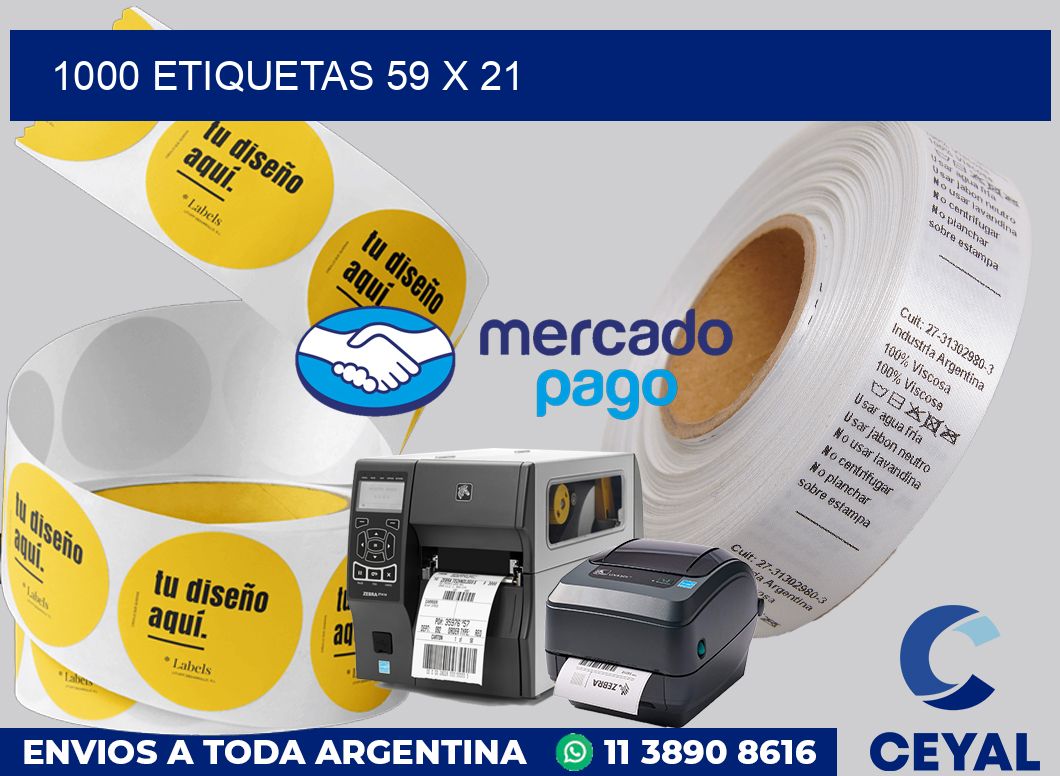 1000 etiquetas 59 x 21
