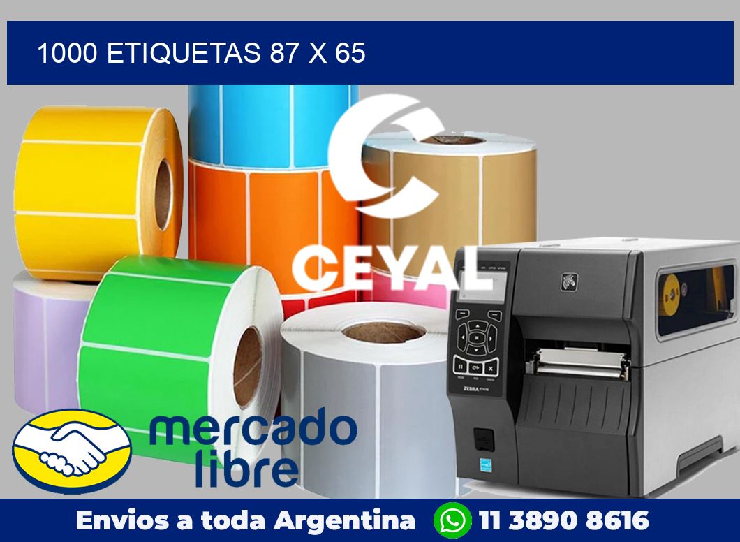 1000 etiquetas 87 x 65