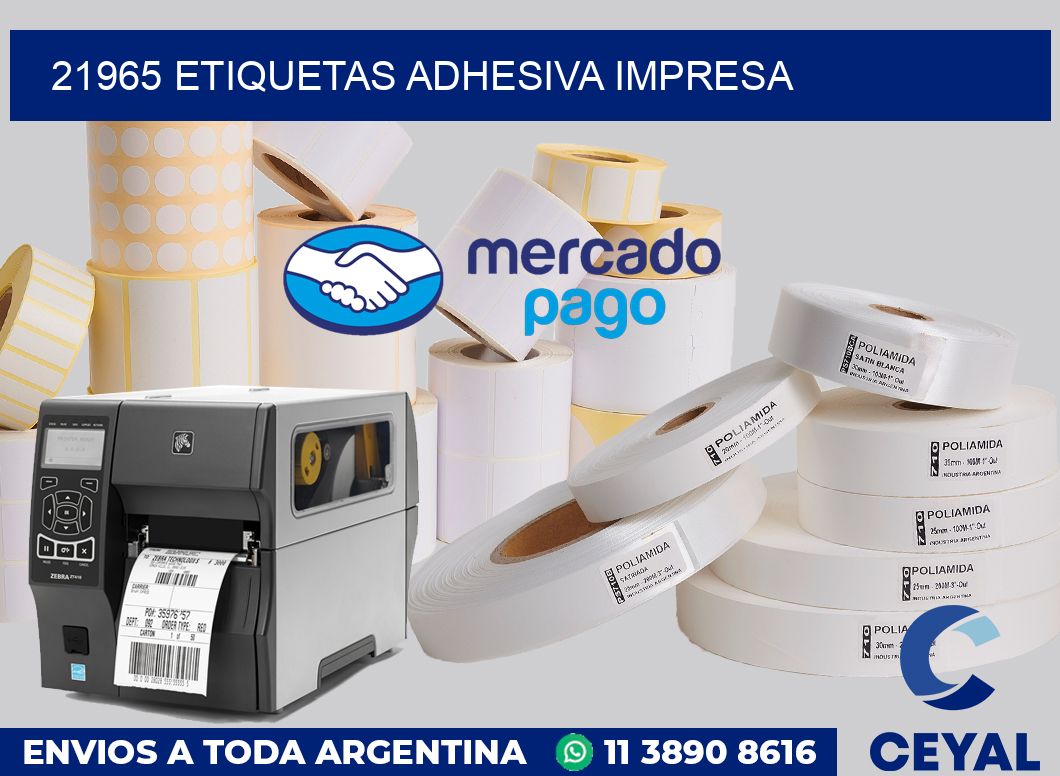 21965 etiquetas adhesiva impresa