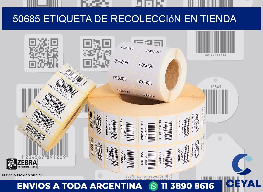 50685 Etiqueta de recolección en tienda
