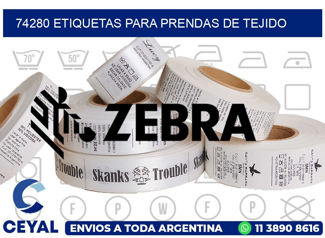 74280 Etiquetas para prendas de tejido