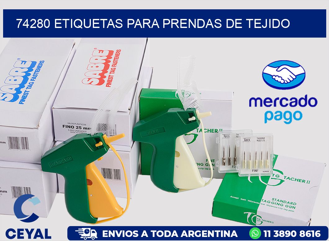 74280 Etiquetas para prendas de tejido