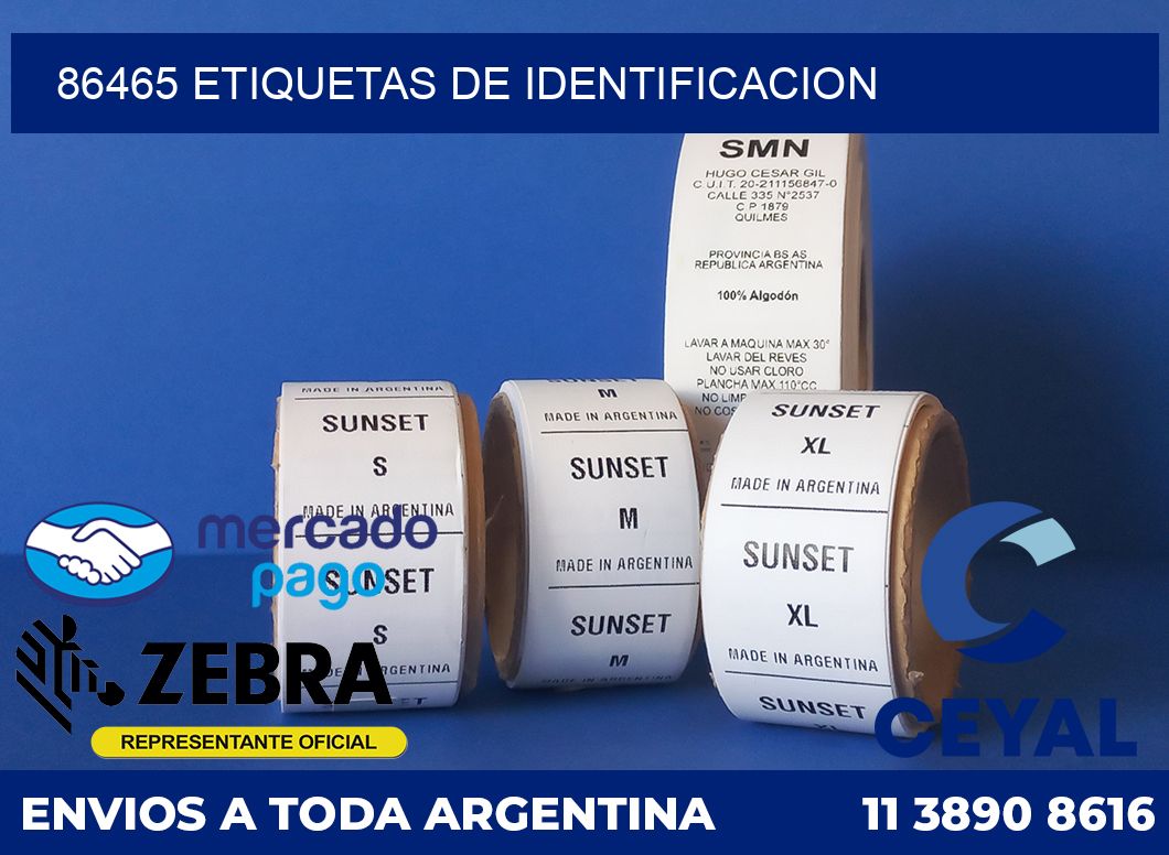 86465 Etiquetas de identificacion