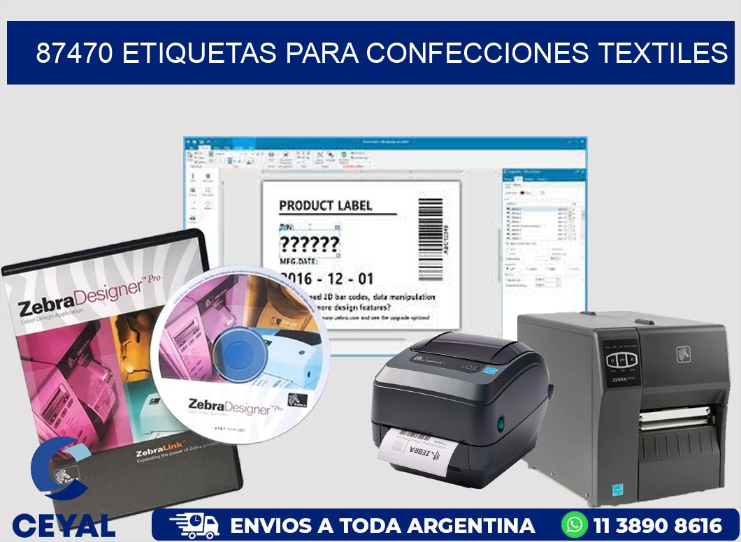 87470 Etiquetas para confecciones textiles