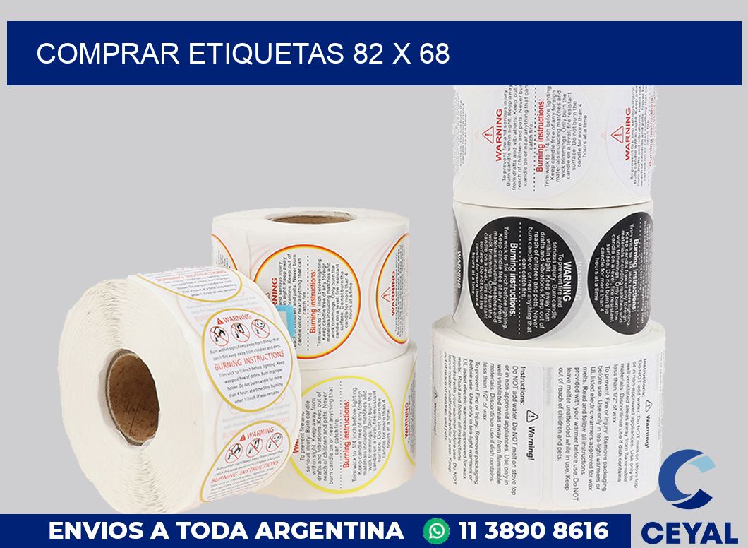 Comprar etiquetas 82 x 68