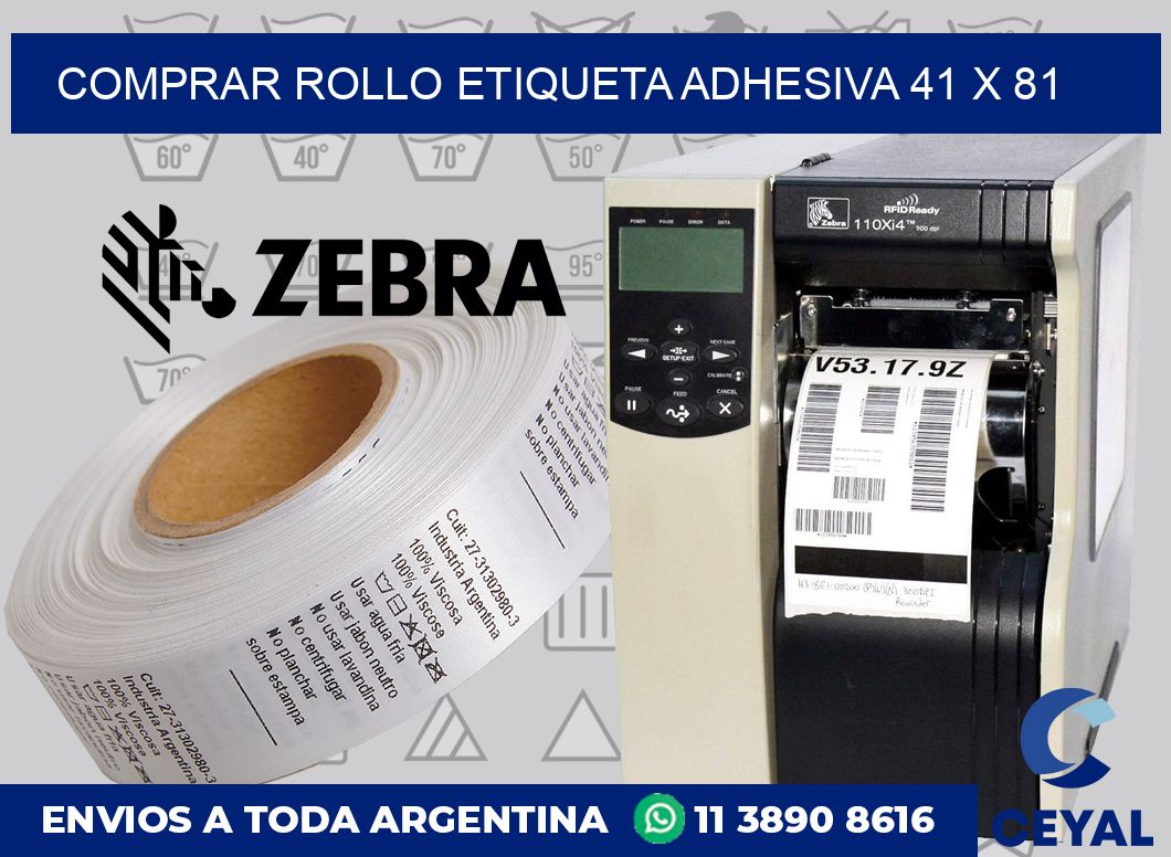 Comprar rollo etiqueta adhesiva 41 x 81
