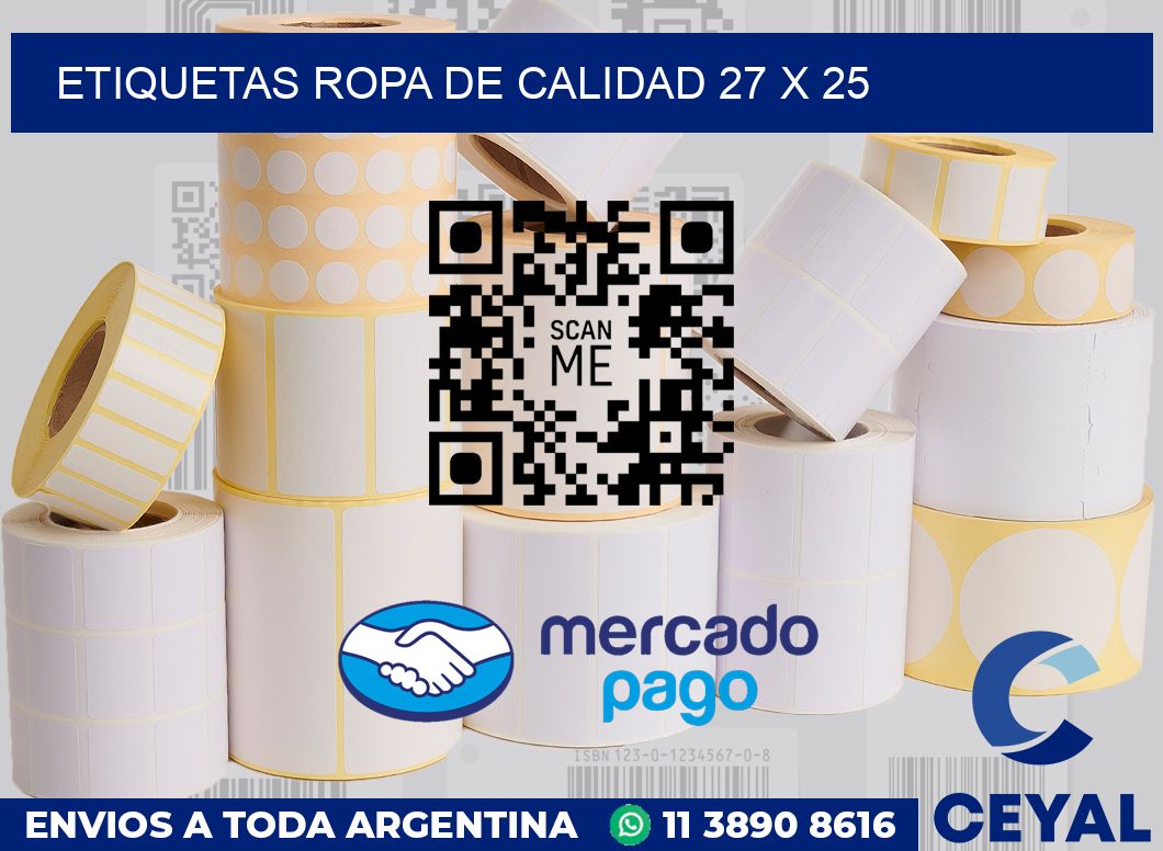 Etiquetas ropa de calidad 27 x 25