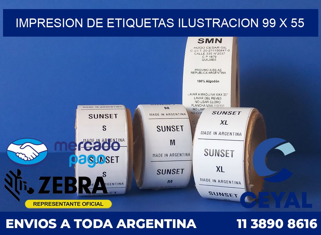 Impresion de etiquetas ilustracion 99 x 55