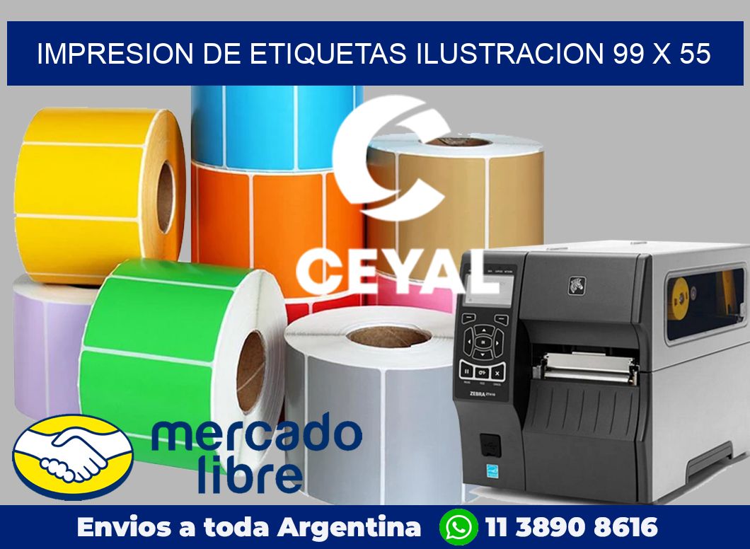 Impresion de etiquetas ilustracion 99 x 55