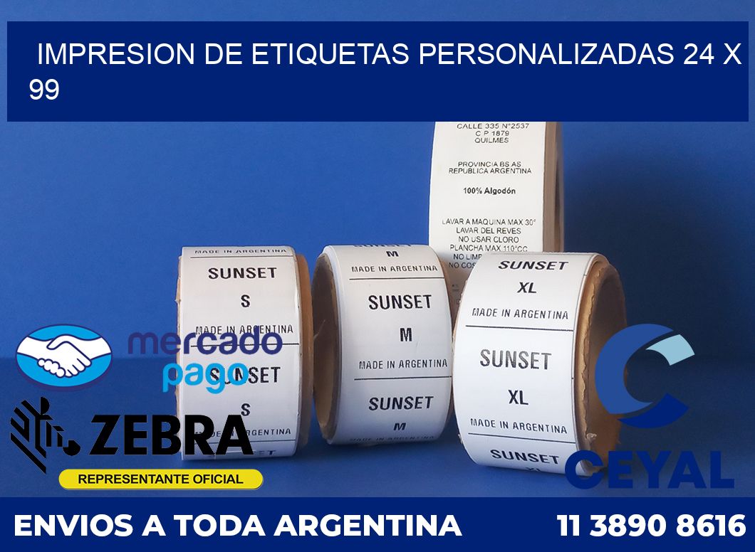 Impresion de etiquetas personalizadas 24 x 99