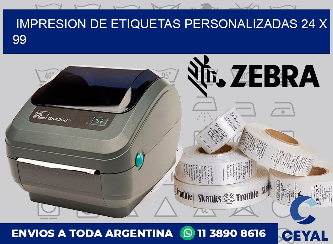 Impresion de etiquetas personalizadas 24 x 99
