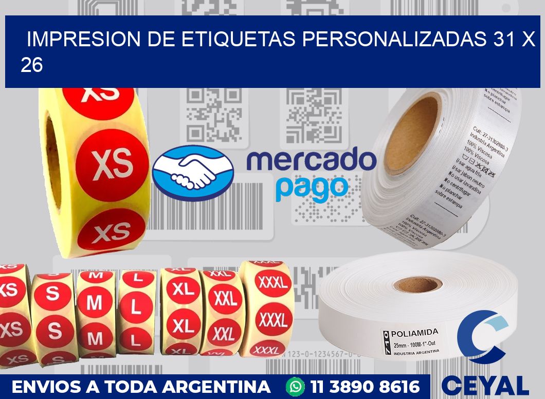Impresion de etiquetas personalizadas 31 x 26