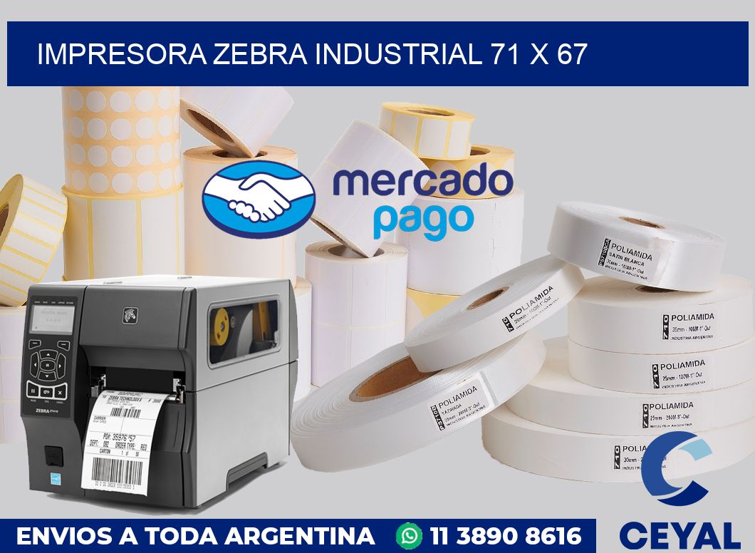 Impresora Zebra industrial 71 x 67