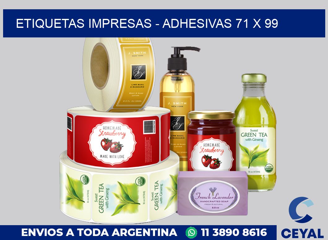 etiquetas impresas – Adhesivas 71 x 99