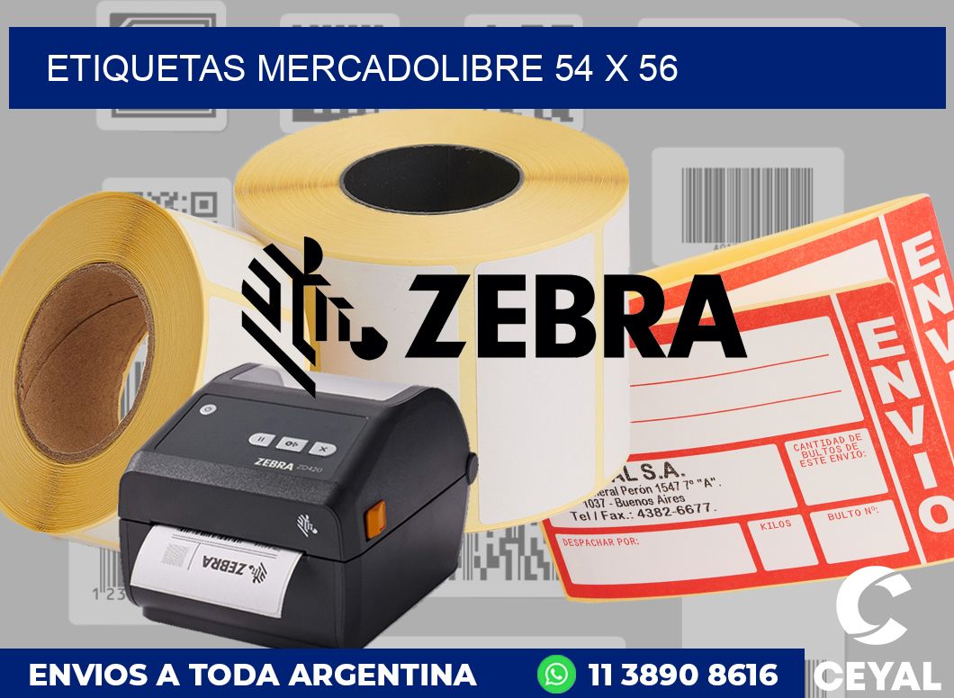 etiquetas mercadolibre 54 x 56